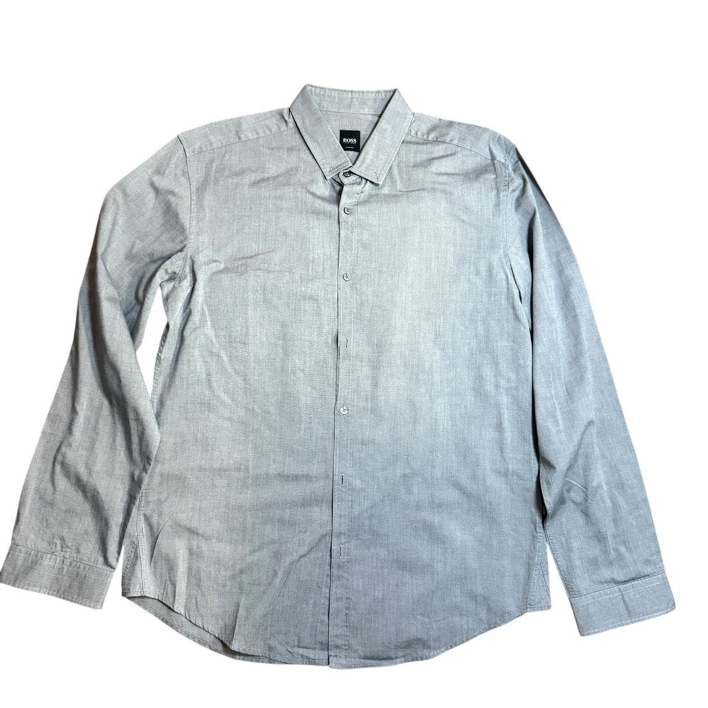 Hugo Boss Slim Fit Button Down Shirt Gray Men’s Large